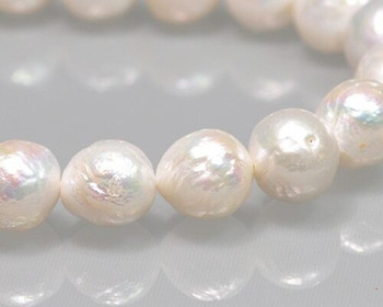 Near Round Freshwater Neutral Pearls 10mm | Sold By 1 Strand(7.5") | BS0057