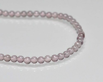 Round Mauve Glass Beads 4mm | Sold by 1 Strand(8") | BS0068