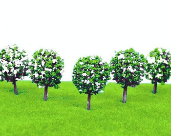 Scale Model Tree 5pc | 37mm | White Flower | Sold by 5Pc/Pk | AM0051