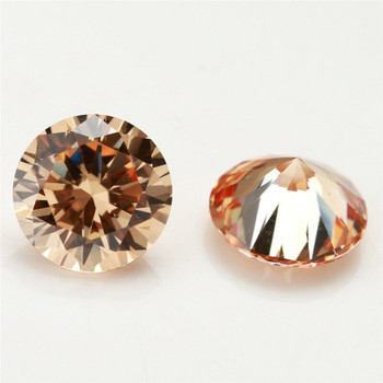 5A Champagne CZ | Round Faceted | H1901G