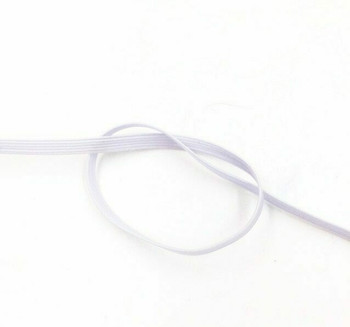 White Flat Elastic | 5mm Width | Sold by ft | WHEL5