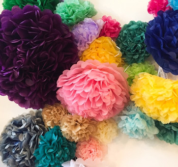Tissue Paper Flower Pom Poms | DIY Decoration | 50cm | Sold by Each | PF50