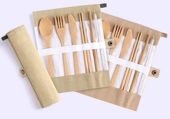 Green Portable Bamboo Cutlery Set | H200336 Green Portable Bamboo Cutlery Set | H200336