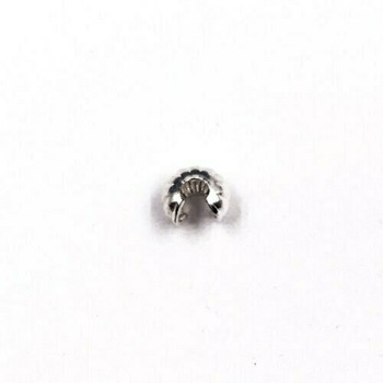 Base Metal Silver-Plated Ridged Crimp Bead Cover 4mm 12pc | Sold by 12Pc/Pk | 620627