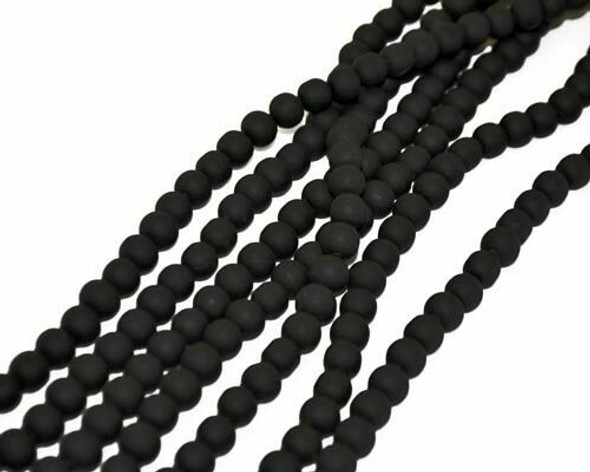 Synthetic Black Ball 8mm Sold By  40cm/Strand | BSBKB8