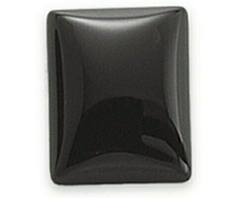 Rectangle 12 x 10mm Black Onyx Cabochon Stone, Sold By each | 67929