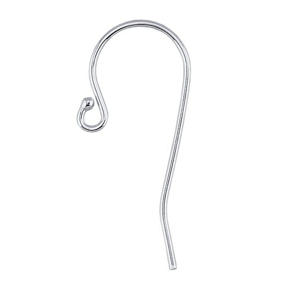 (Closed) Sterling Silver Ear Wire with Loop and 1.5mm Ball End | French Wire | Sold by Pr | Bulk Prc Avlb | 690336