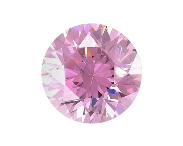 Lab-Created Round 5mm Pink CZ Faceted Stone, Sold By Each | 90145