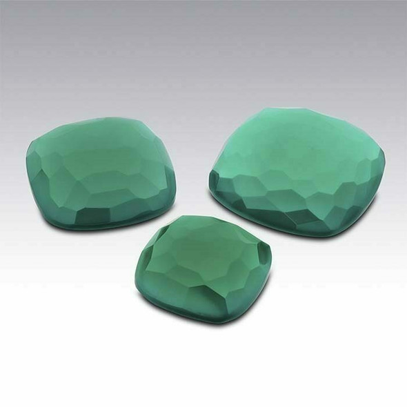 Green Onyx 12mm Cushion Cabochon, D |Sold by Each | 73701