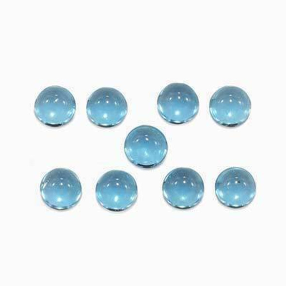 5x5x3 Round Eye Clean Swiss Blue Topaz, Sold By each | RG007