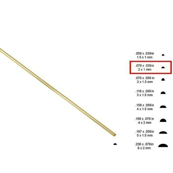 14K Yellow Gold 2 x 1mm Half-Round Sizing Stock, Dead Soft | Sold by cm |Bulk Prc Avlb| 600321