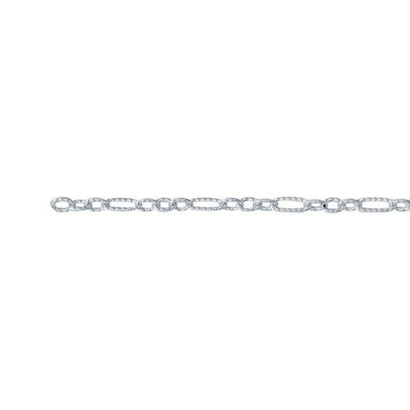 (Discontinued) Sterling Silver 1.1mm Patterned Long and Short Chain | By the ft | Blk prc avlb 614400B