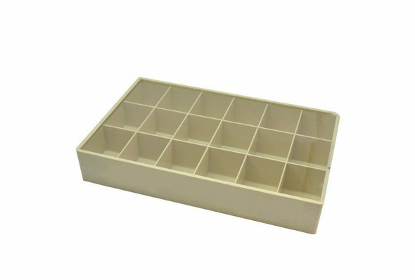 Plastic Tray with Slide Cover, 18 Compartments, Item No. 15.201