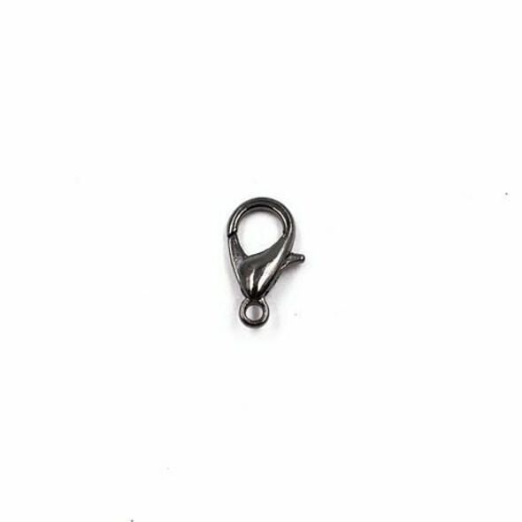 Base Metal Black Bronze Teardrop Lobster Clasp with Ring 6x12mm | Sold by Pc | XZ100