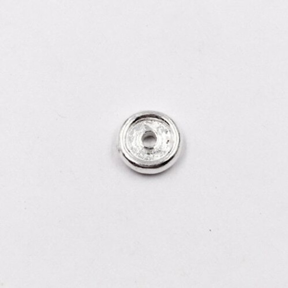 Sterling Silver Saucer Bead | 2.5mm Stringing Length | 8.5mm Width | 1.8mm Hole | ZT0809