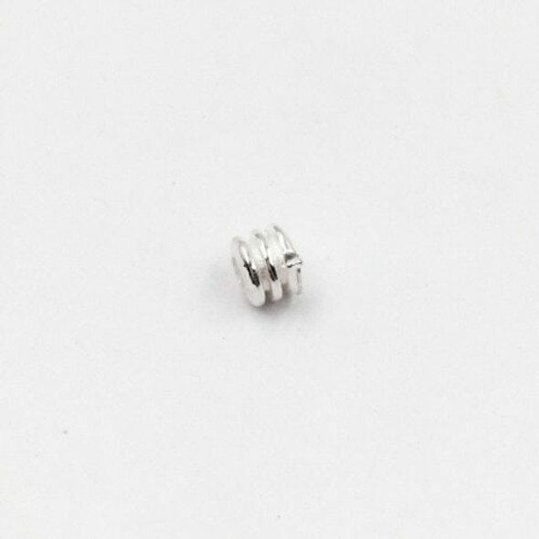 Sterling Silver Coil Bead | 3mm Stringing Length | 4mm Width | 1.8mm Hole | ZT0819