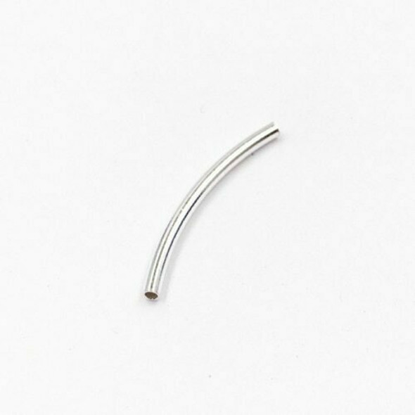 Sterling Silver Bead | Long Curved | 2.5cm L | 2mm OD | 1mm ID | ZT0504