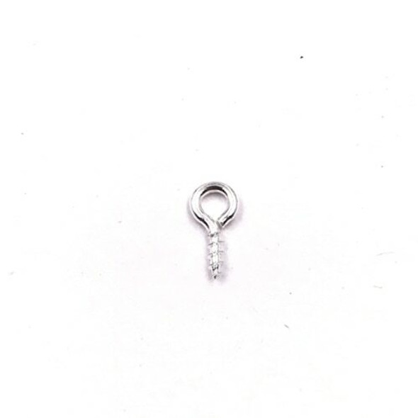 Base Metal Silver Finish Screw Bail 4mm ring | Sold by Pc | XZ230C4