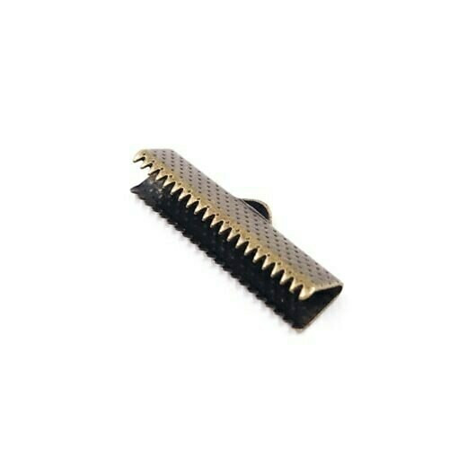 Base Metal Bronze Finish Ribbon Clamp 25mm | Sold by Pc | XZ220BR25