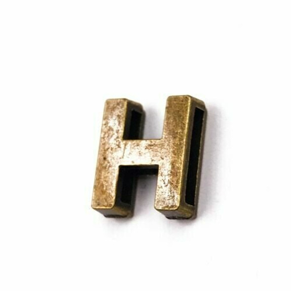 Base Metal Letter Beads | H | Sold by Each | XZ240-H