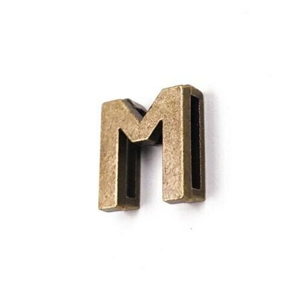 Base Metal Letter Beads | M | Sold by Each | XZ240-M