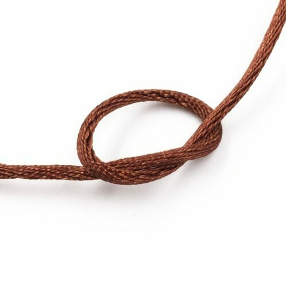 Knotting Cord (Korean Silk) | 2 mm dia. | Chocolate Brown | Sold by Metre | CYM11