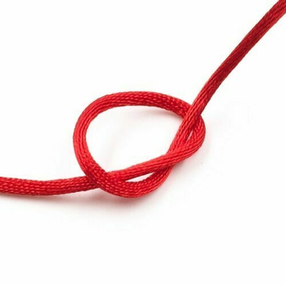 Knotting Cord (Korean Silk) | 2 mm dia. | Red | Sold by Metre | CYM12