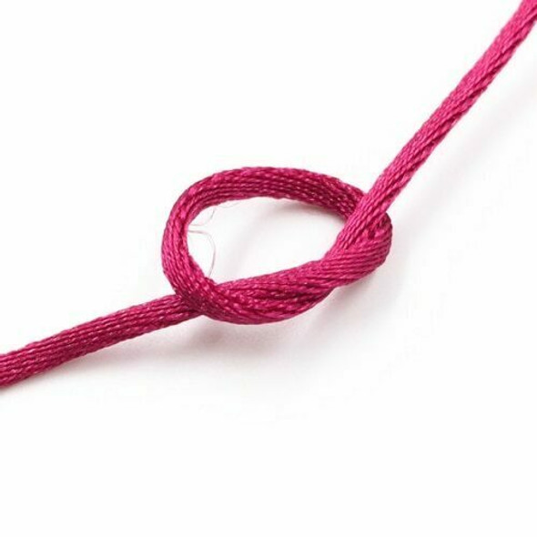 Knotting Cord (Korean Silk) | 2 mm dia. | Magenta | Sold by Metre | CYM25