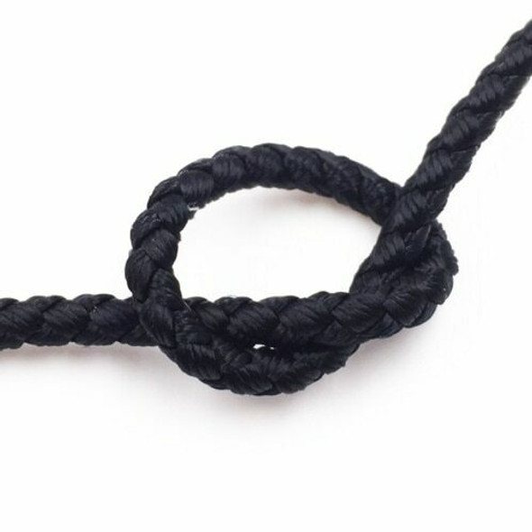 Dragon Braided Cord | 4 mm dia. | Black | Sold by Metre | CYM02