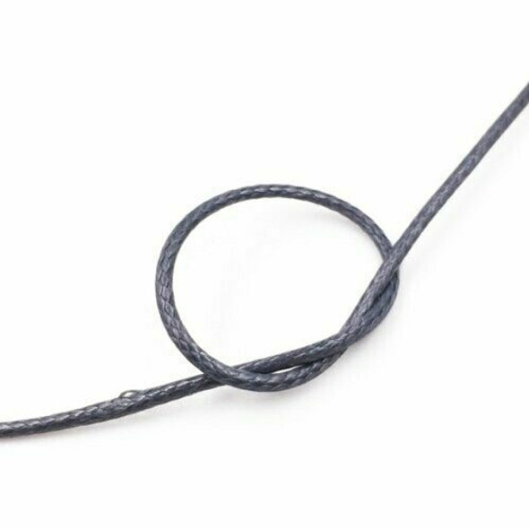 Glossy Braided Cord | 1 mm dia. | Charcoal | Sold by Metre | CYM80