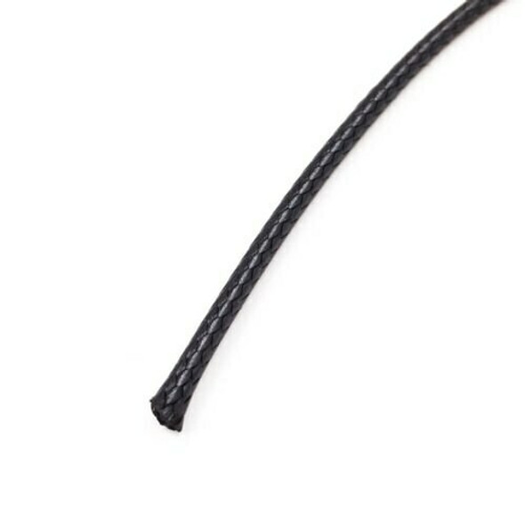 Glossy Braided Cord | 2 mm dia. | Black | Sold by Metre | CYM108