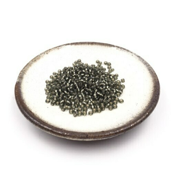 Seed Beads | Medium 3mm | Silver Coated Inside | Grey | Sold by 20g | GB121