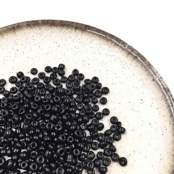 Seed Beads | Medium 3mm | Opaque | Black | Sold by 20g | GB149