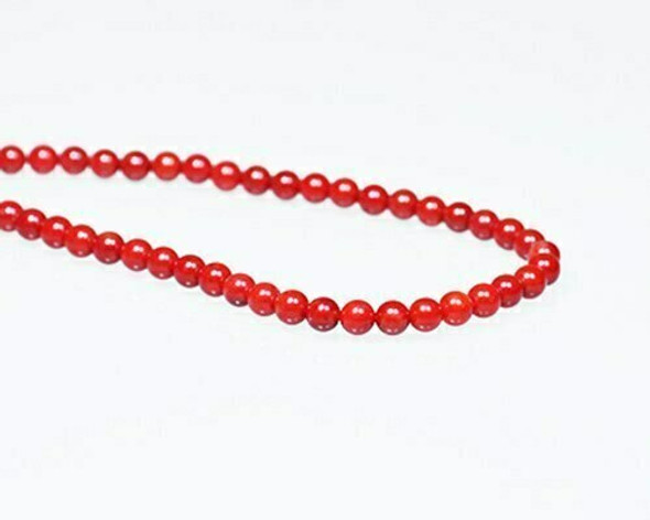 Round Burgundy (Dyed) Coral Beads 5.5mm | Sold By 1 Strand(7.5") | BS0001