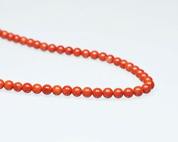 Round Burgundy (Dyed) Coral Beads 6.5mm | Sold By 1 Strand(7.5-8") | BS0004