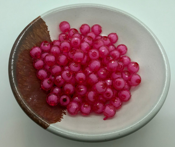 Plastic Faceted Beads | Dia. 8mm | Watermelon Red | Sold By 30g | PB017