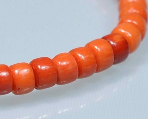 Heishi Orange Coral (Dyed) Beads 3x4mm | Sold By  1 Strand(8") | BS0021