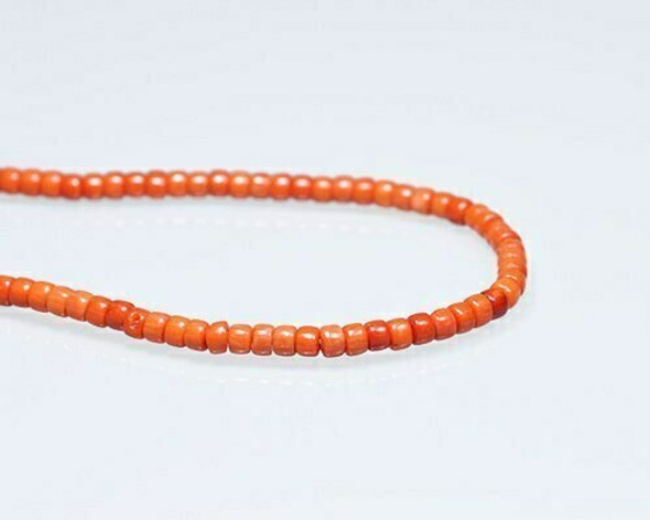 Heishi Orange Coral (Dyed) Beads 3x4mm | Sold By  1 Strand(8") | BS0021
