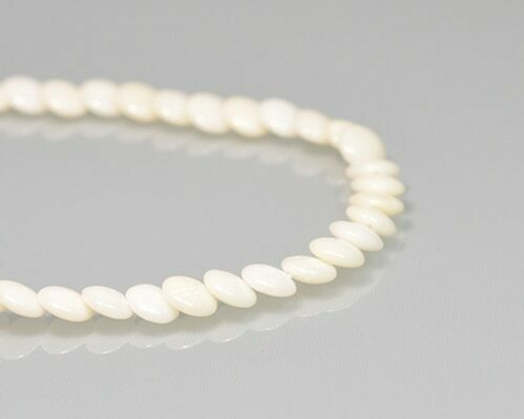 Lentil (Drilled to overlap) Ivory Tridacna Shell Beads 3x7mm | Strand(7.5") | BS0036