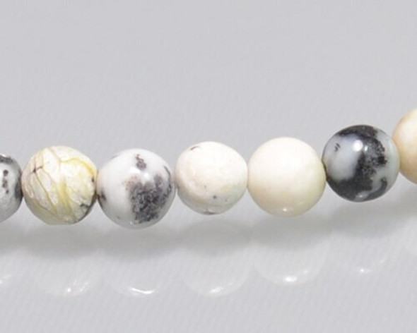 Round White & Black Marble Beads 4mm | Sold by 1 Strand(8") | BS0070