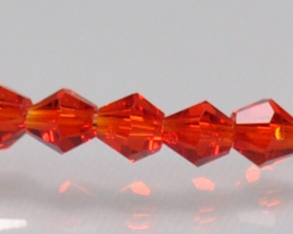 Faceted Bicone Magma Crystal Beads 3x3 | Sold by 1 Strand(6") | BS0146