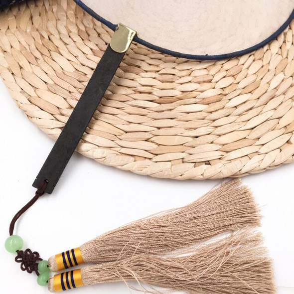 Silk Fan | Round (Brown) | Double Tassel | Alum Treated | FFP04B
