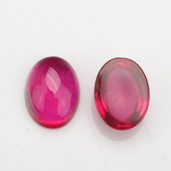 Lab-Created Ruby | Red No.5 | Smooth Oval Cabachon | H1902E