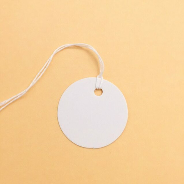 White Circle Labels with String | 50pc Pack | H197205