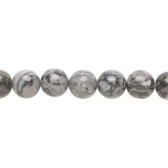 Silver Crazy Lace Agate 10mm Round Beads | Sold by 8" Strand | BS0166