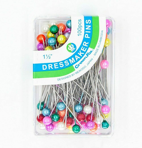 Dressmaker's Pins | Multicoloured | Pack of 100 | DMP100M