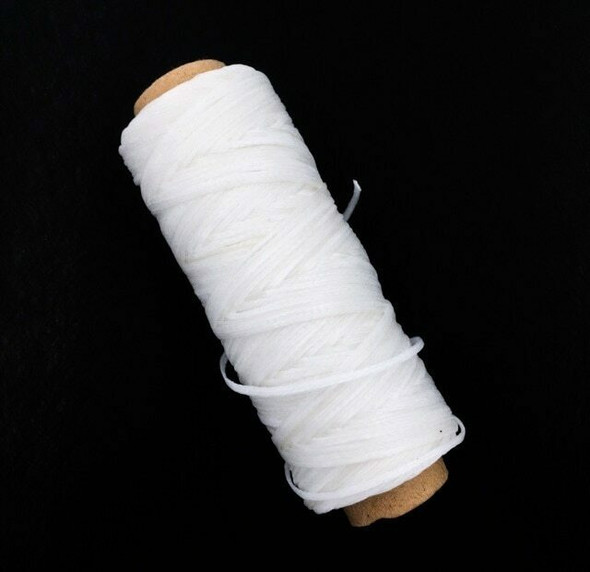 1.5mm Waxed Nylon Cord | White | Sold By 50m Spool | NCWH15