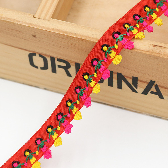 Red Hand-in-Hand Tape Ribbon | Sold by metre | H20201145 Red Hand-in-Hand Tape Ribbon | Sold by metre | H20201145