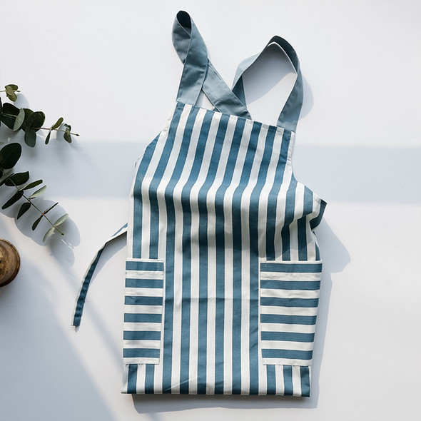 Blue Cotton Apron | Stripes | H20201027