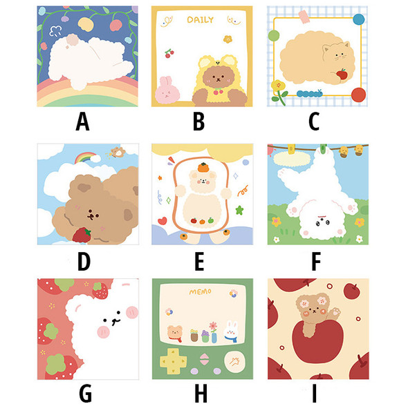 Cute Animal Tear-away Notepads | 9 Styles | H20201613-21
